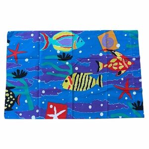 VTG 80s Springs Reef Cheryl Johnson Standard Pillowcase Sea Fish Vibrant Bold